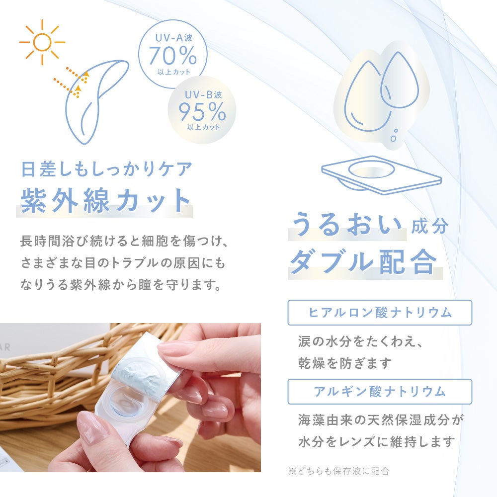 日差しもしっかりケア 紫外線カット・うるおい成分ダブル配合