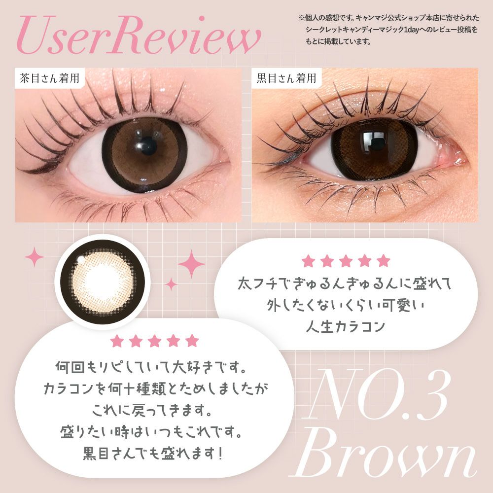 secret candymagic TORIC 1day NO.3ブラウン 乱視用 10枚入り
